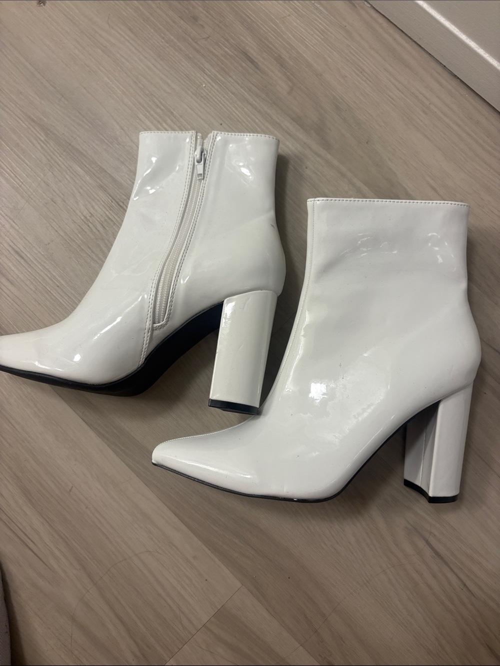White Ankle Boot Heels for Women